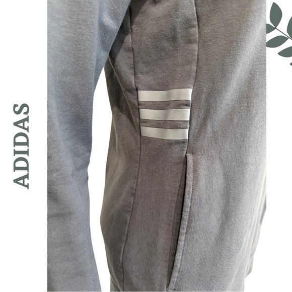 Soft Gray Adidas Hooded Sweatshirt | Everyday Style | Women’s Size Medium - Picture 5 of 7